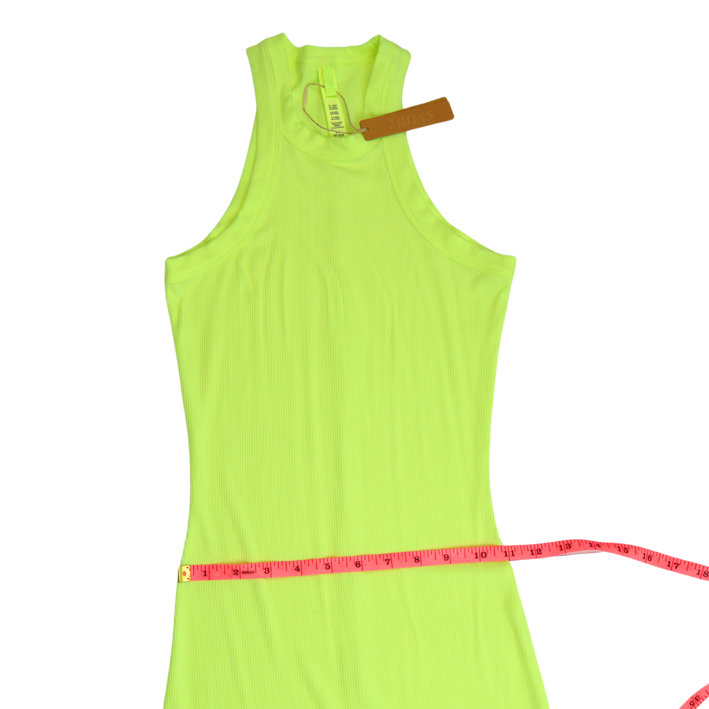 SKIMS Neon Yellow Bodycon Dress – Size XS NWT