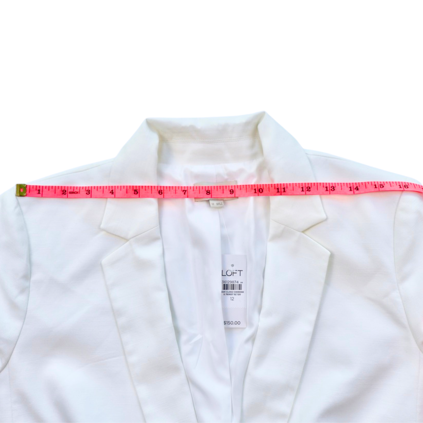 LOFT White Tailored Blazer Size 12 NWT | $180 Retail Classic Structured Jacket