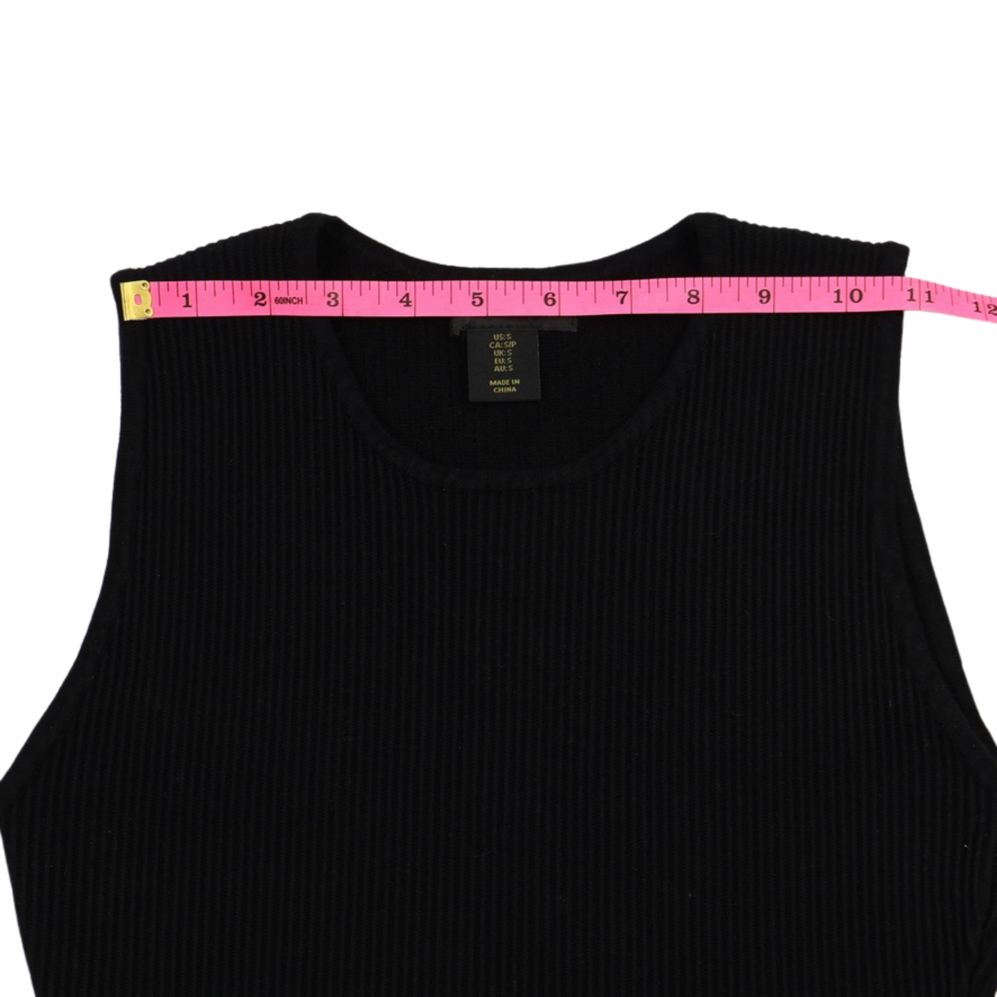 House of Harlow 1960 Ribbed Knit Cropped Tank Top – Black – Women’s Size S
