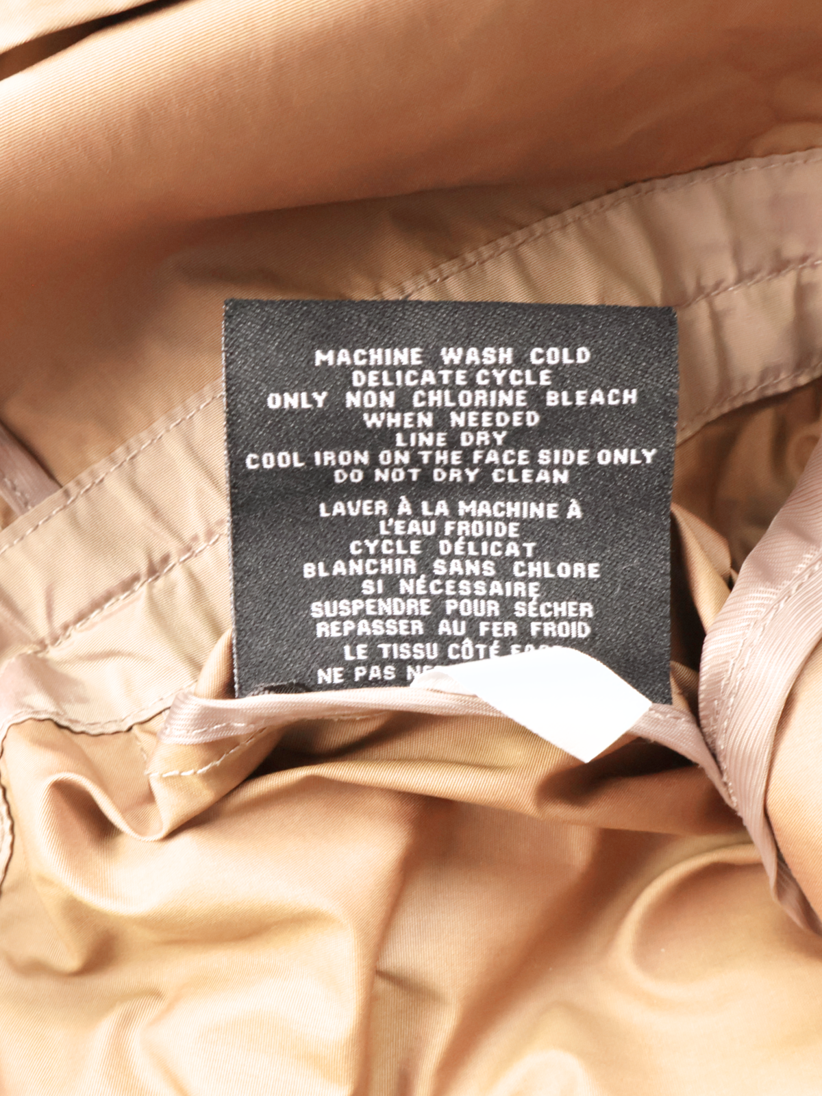 Cole Haan Packable Beige Rain Jacket – Lightweight Hooded Coat | Size Small
