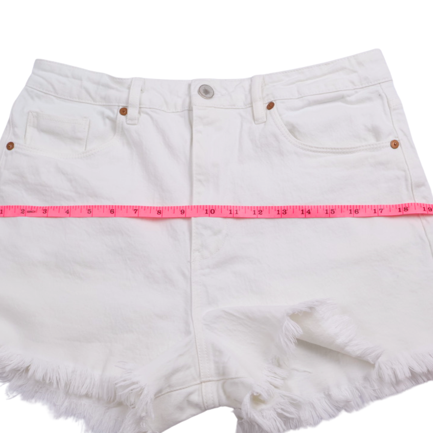 BLANKNYC The Reeve High-Rise Ribcage Shorts | White Frayed Hem | Size 10