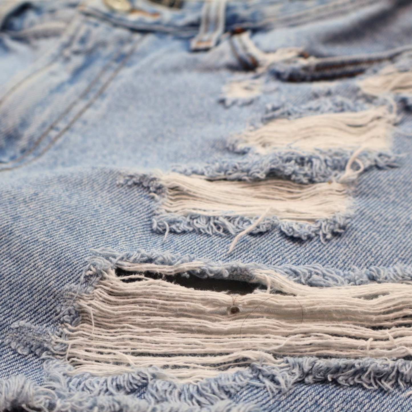 Abercrombie & Fitch High Rise Distressed Denim Shorts Size 27 / 4 | Raw Hem Festival Cutoffs