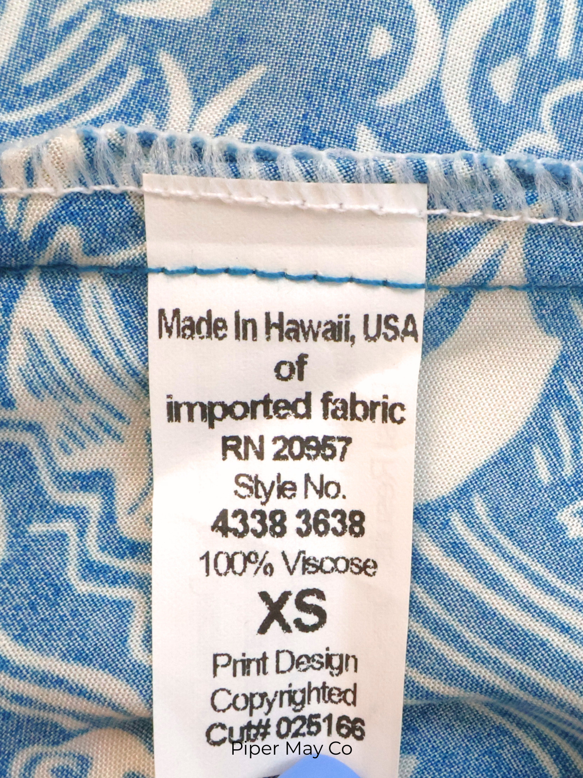 Tori Richard Coastal Print Tank – Blue & Ivory Statement Top (XS)