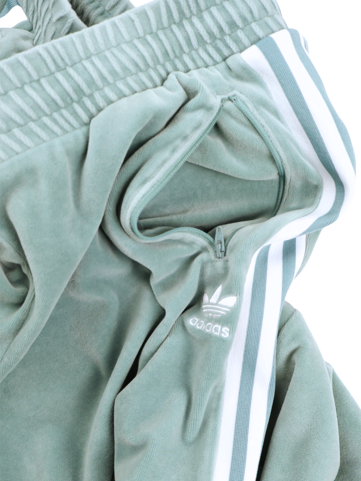 Adidas Velour Track Joggers Green 3 Stripe Lounge Pants Size Large