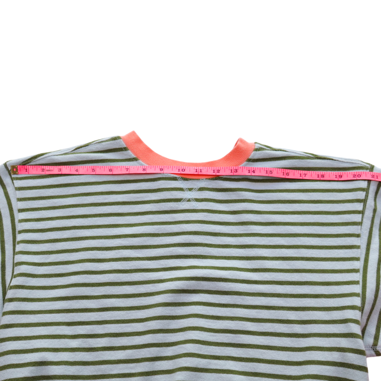 Pilcro Striped Pullover – Green Stripe with Coral Trim | Anthropologie | Size Small | Statement Spring Staple