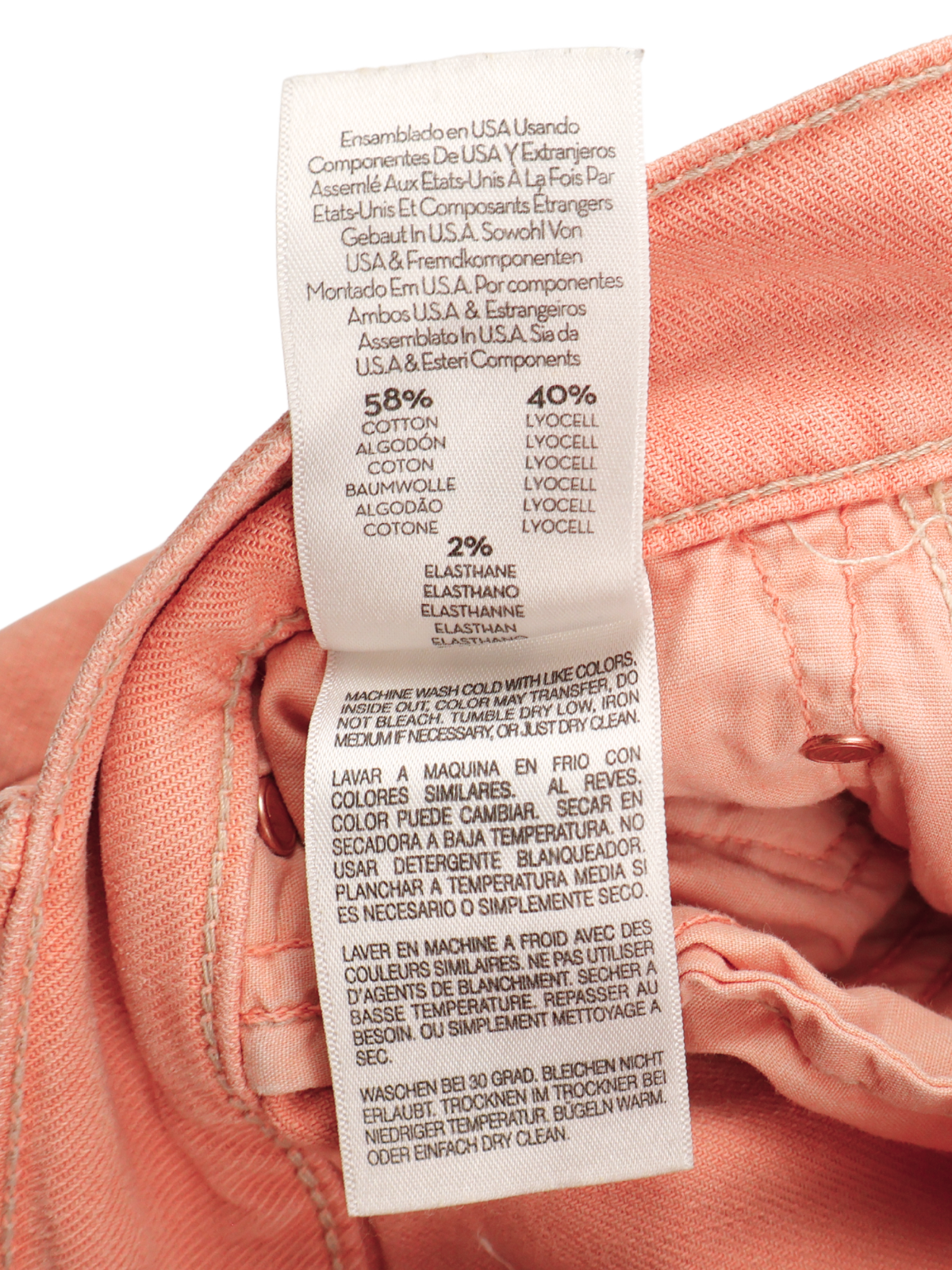 MOTHER The Insider Ankle Fray Chalk It Up Peach Jeans Size 25