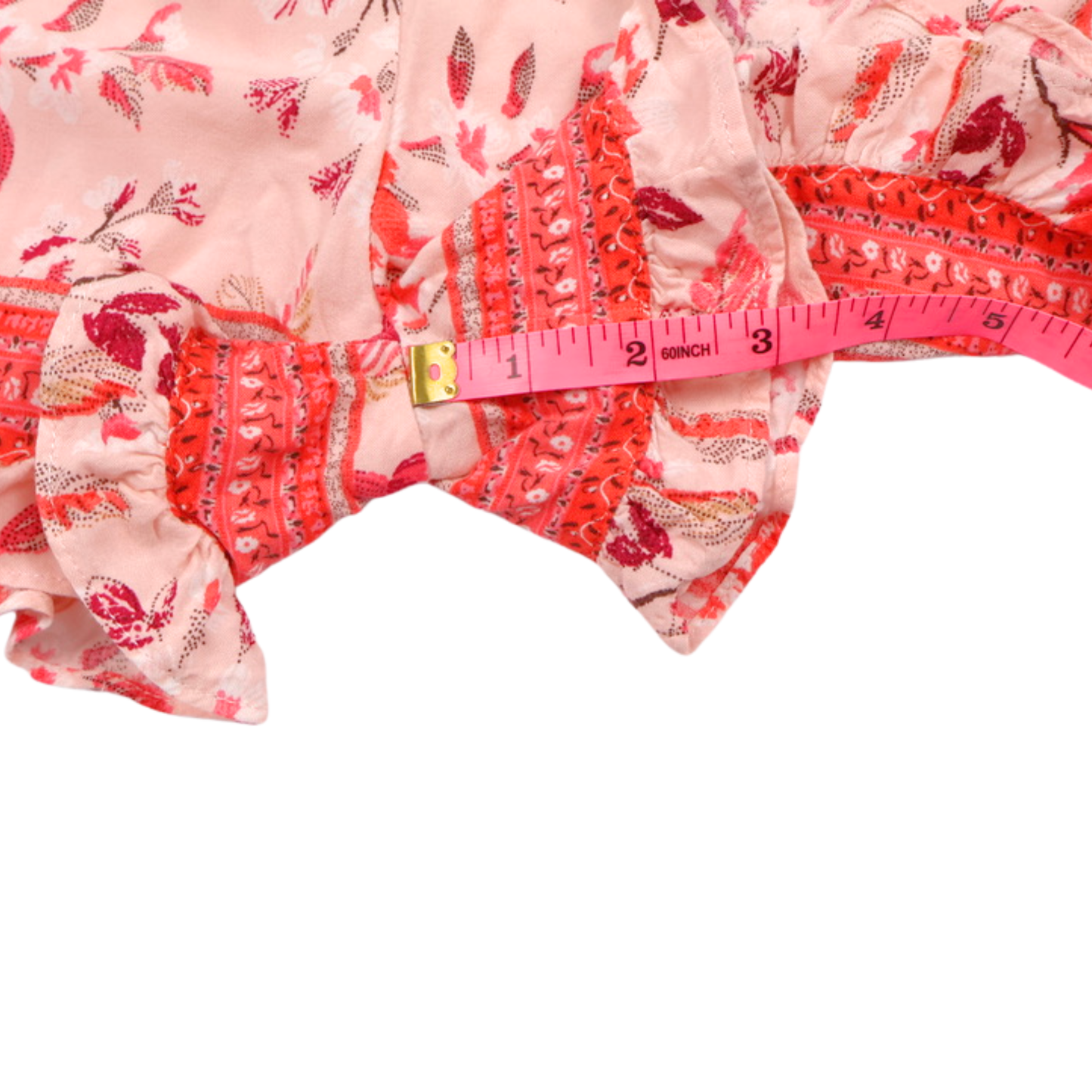 Blue Rain Floral Ruffle Shorts | Romantic Boho Elastic Waist | XS