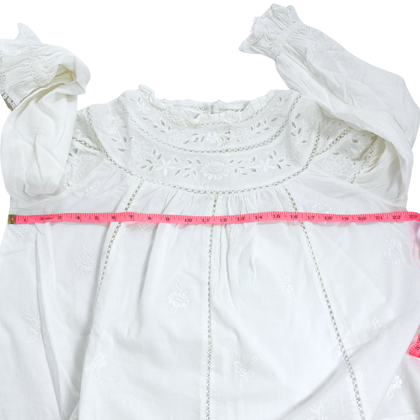 Anthropologie Lace & Embroidered Blouse – White – Size Small