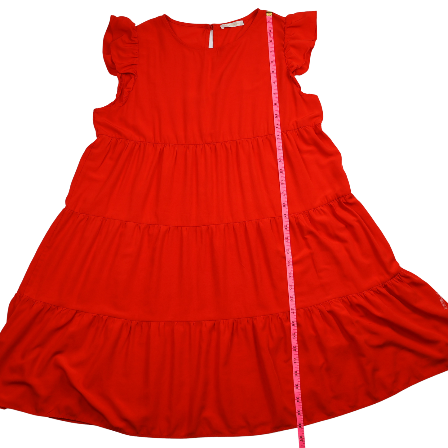 Kirundo Red Tiered Ruffle Dress – Size Large – Flowy Casual Summer Dress