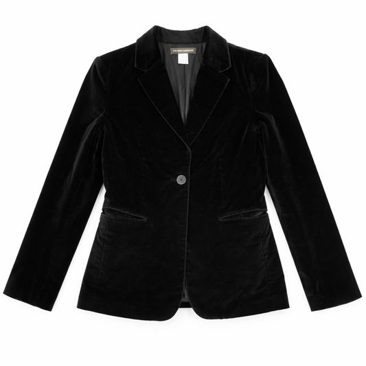 Banana Republic Black Velvet Blazer – Tailored Luxe Classic | Size 10