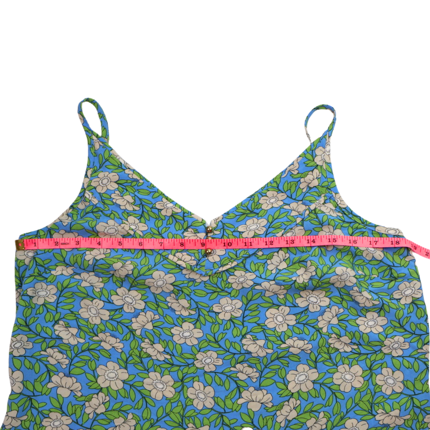 Cabi Floral Camisole Blouse Blue Green Print Size Medium