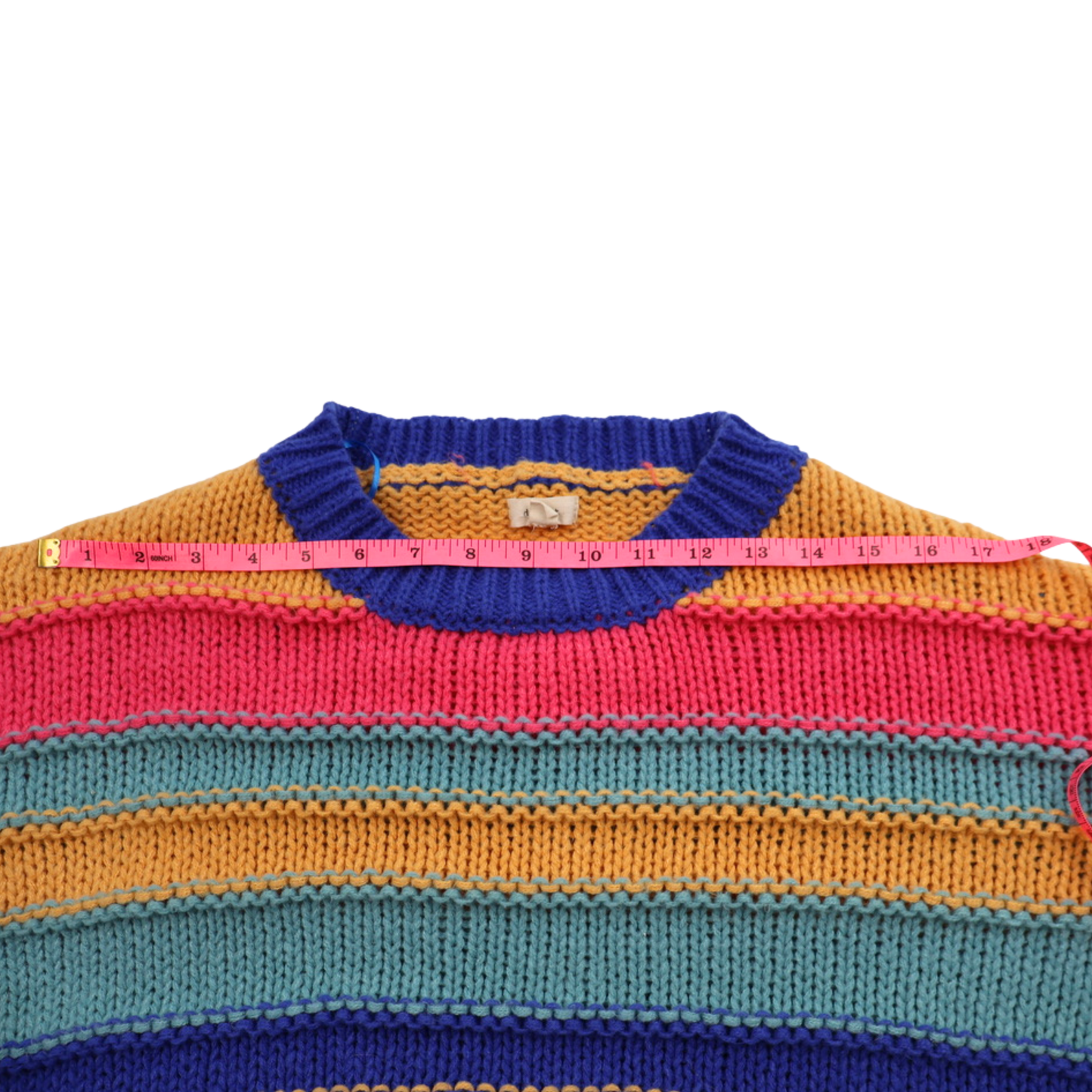 Debut Colorblock Chunky Knit Sweater – Size Small | Cropped Striped Statement Sweater