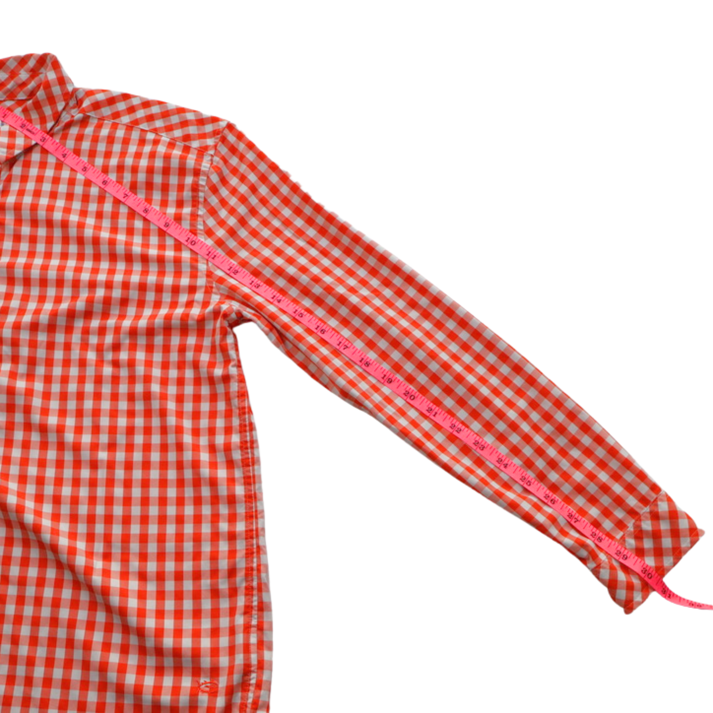 Southern Tide Intercoastal Gingham Performance Shirt Orange White Size Large Lightweight Stretch