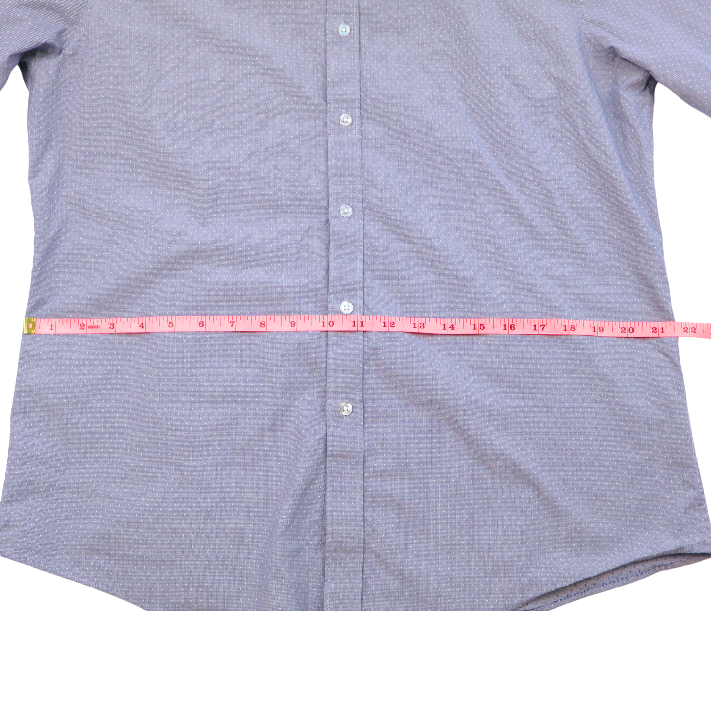 Bar III Slim Fit Button Down – Blue Micro Print | Size L