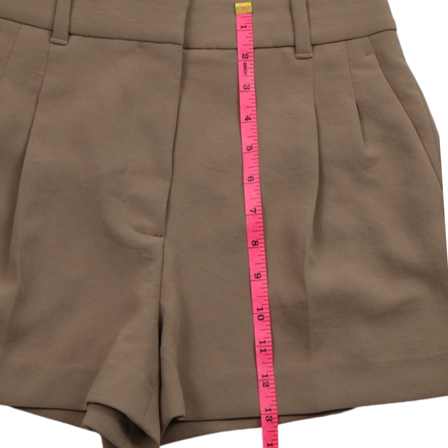 Aritzia Tailored Khaki High Rise Shorts Size 4