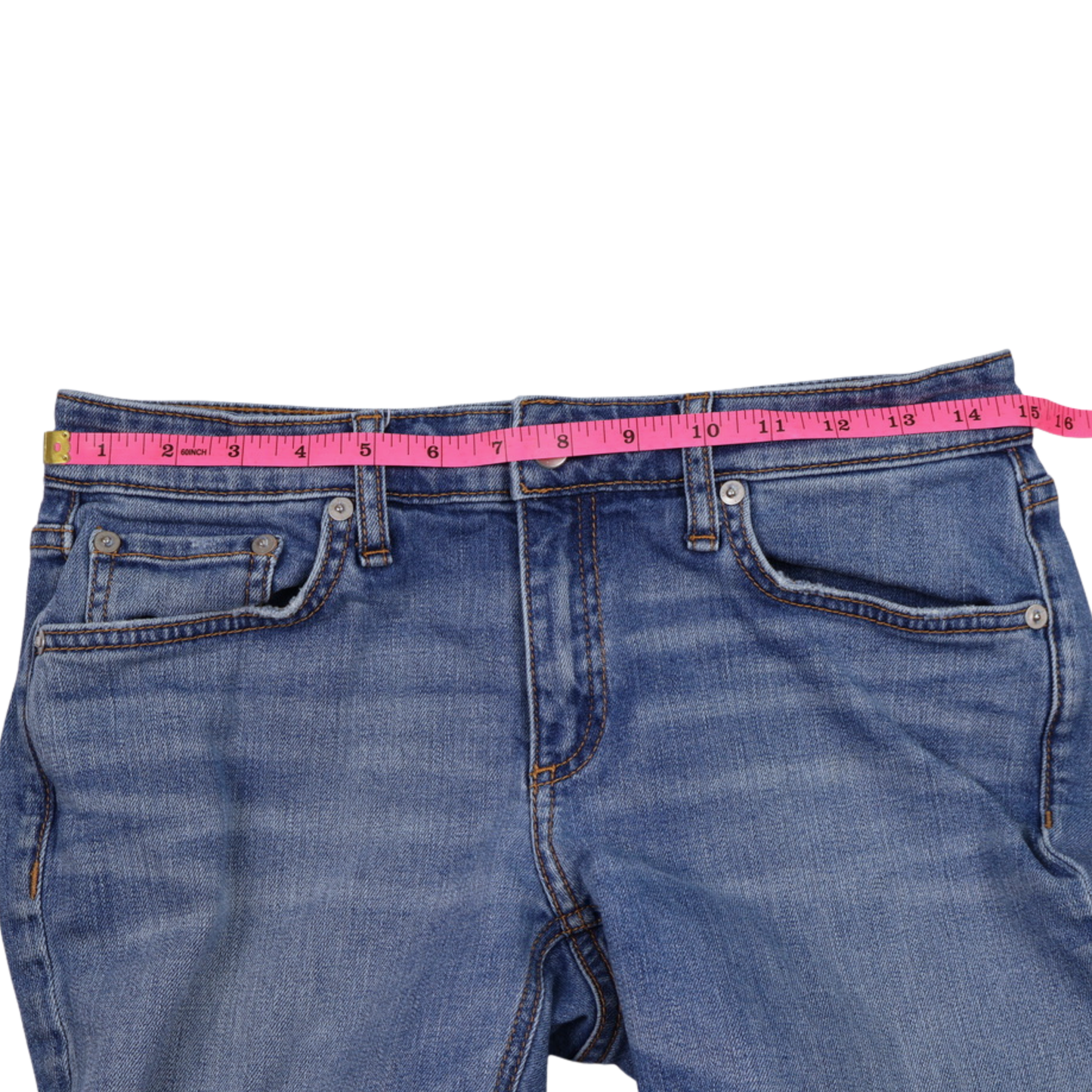 Rag & Bone Distressed Skinny Jeans – Size 25 – Medium Wash Raw Hem Denim