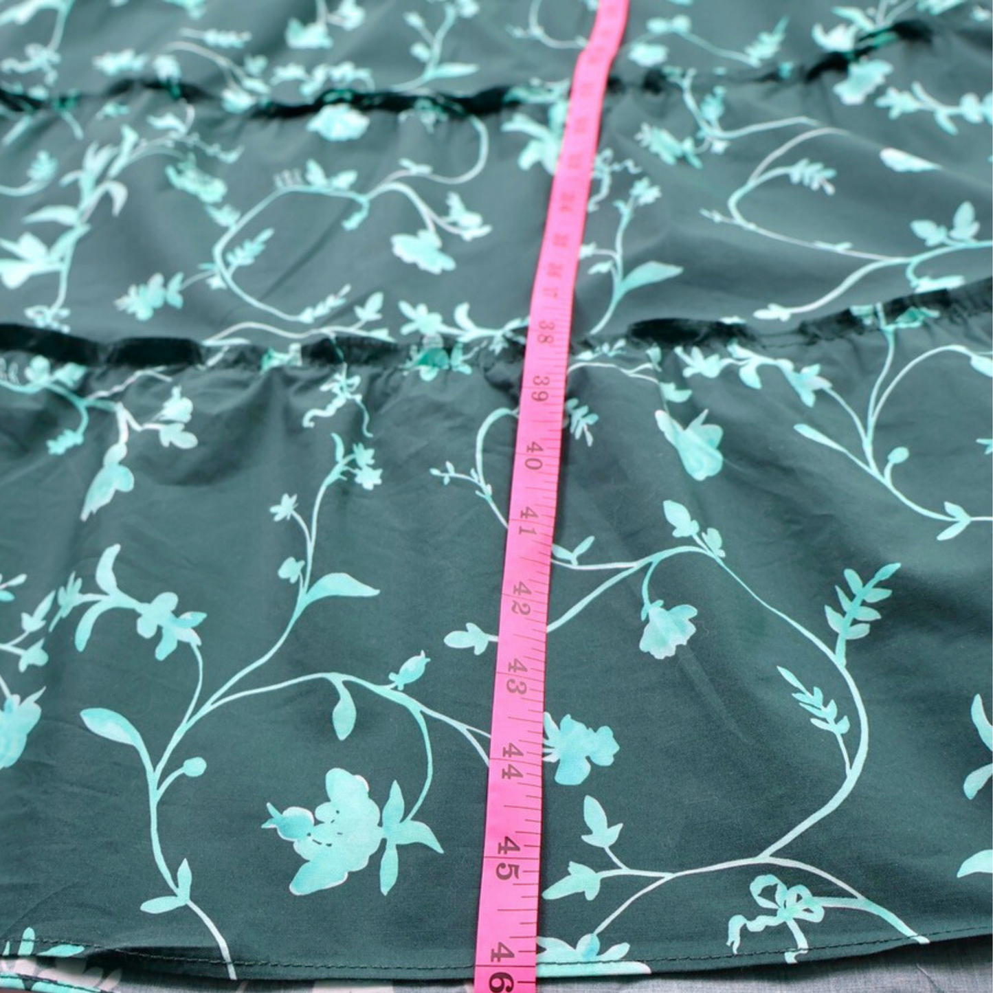 Hill House Nap Dress Medium Green Floral Smocked Ruffle Strap Midi Dress