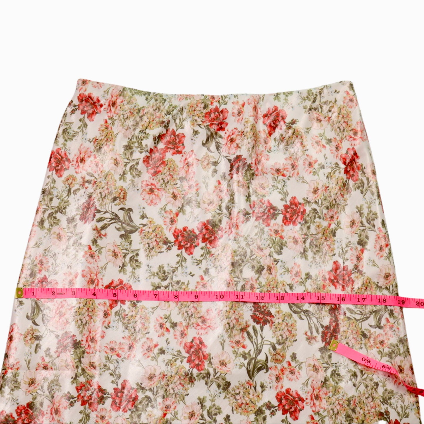 WAYF Floral Shimmer Midi Skirt – Size Medium