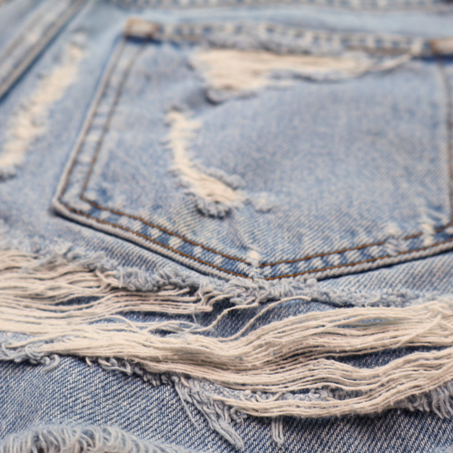 Abercrombie & Fitch High Rise Distressed Denim Shorts Size 27 / 4 | Raw Hem Festival Cutoffs