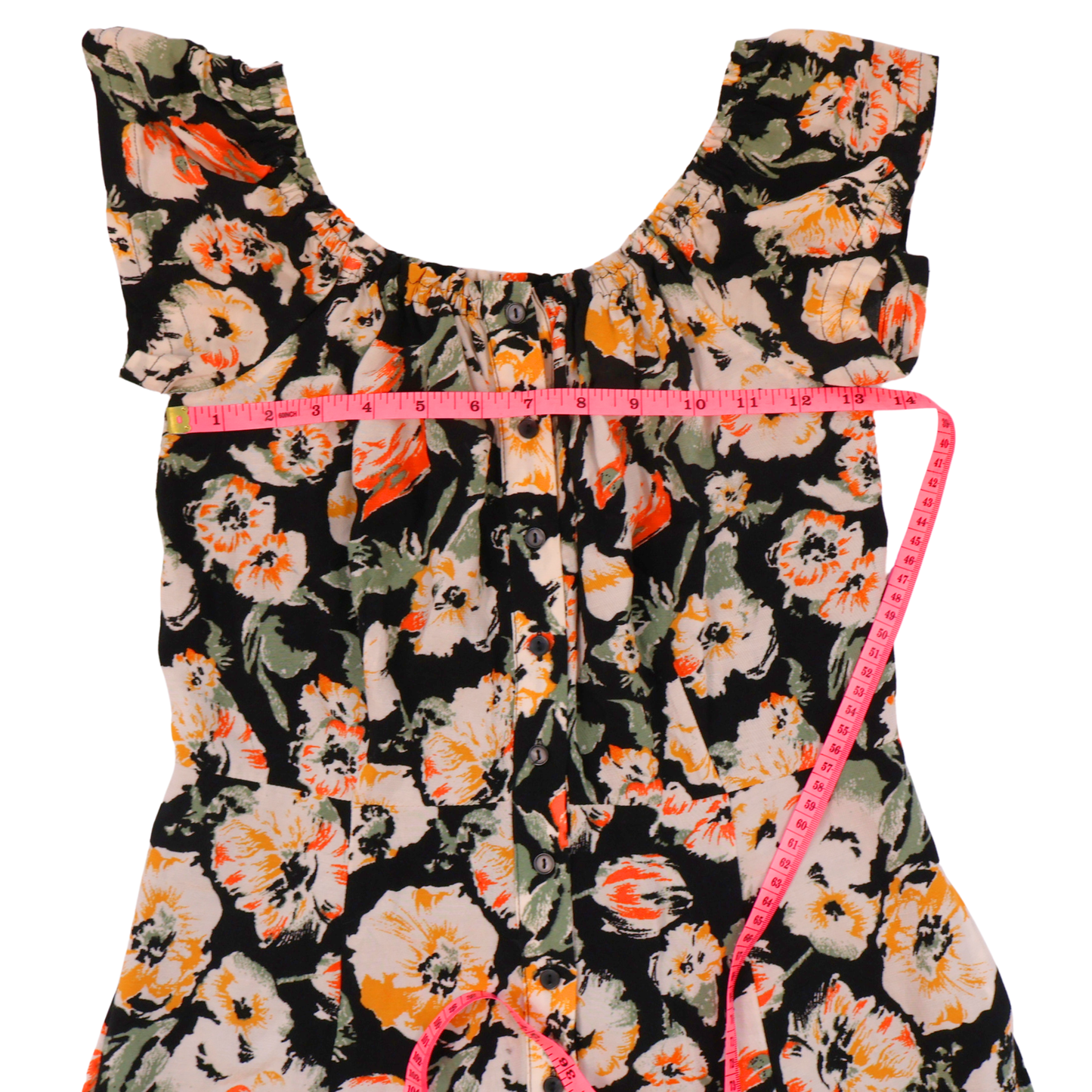 Free People Floral Button Front Dress – Black Multi | Size 4