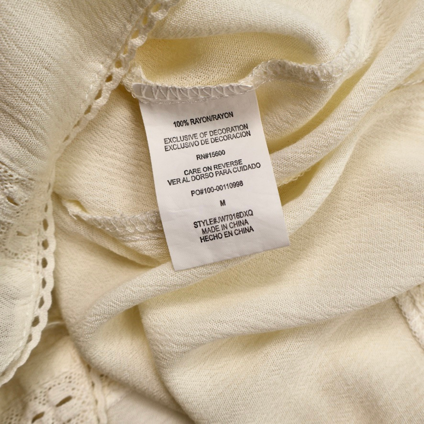 Jolt Lace Trim Button Blouse – Soft Cream | Size Medium