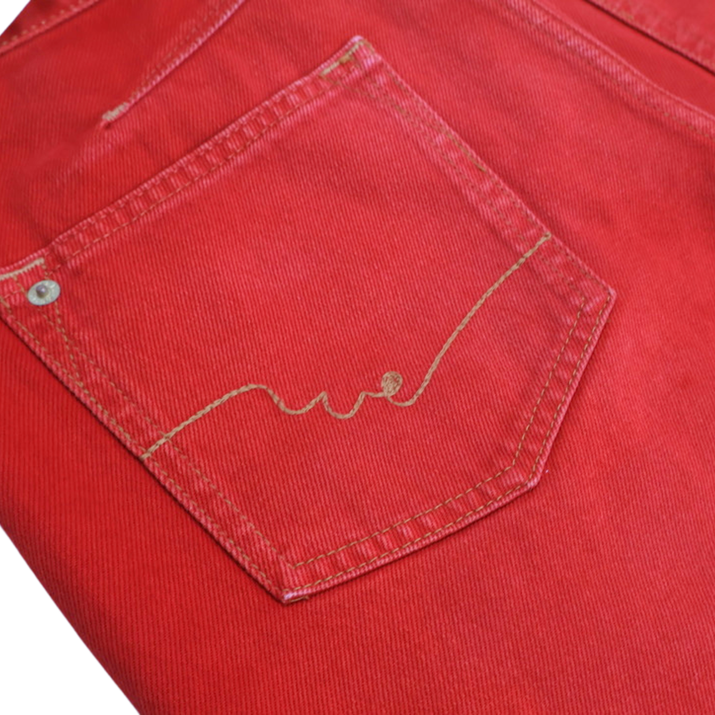 WE THE FREE Carnivale Low Rise Bootcut Jeans | Red Statement Denim | Size 28 | NWT