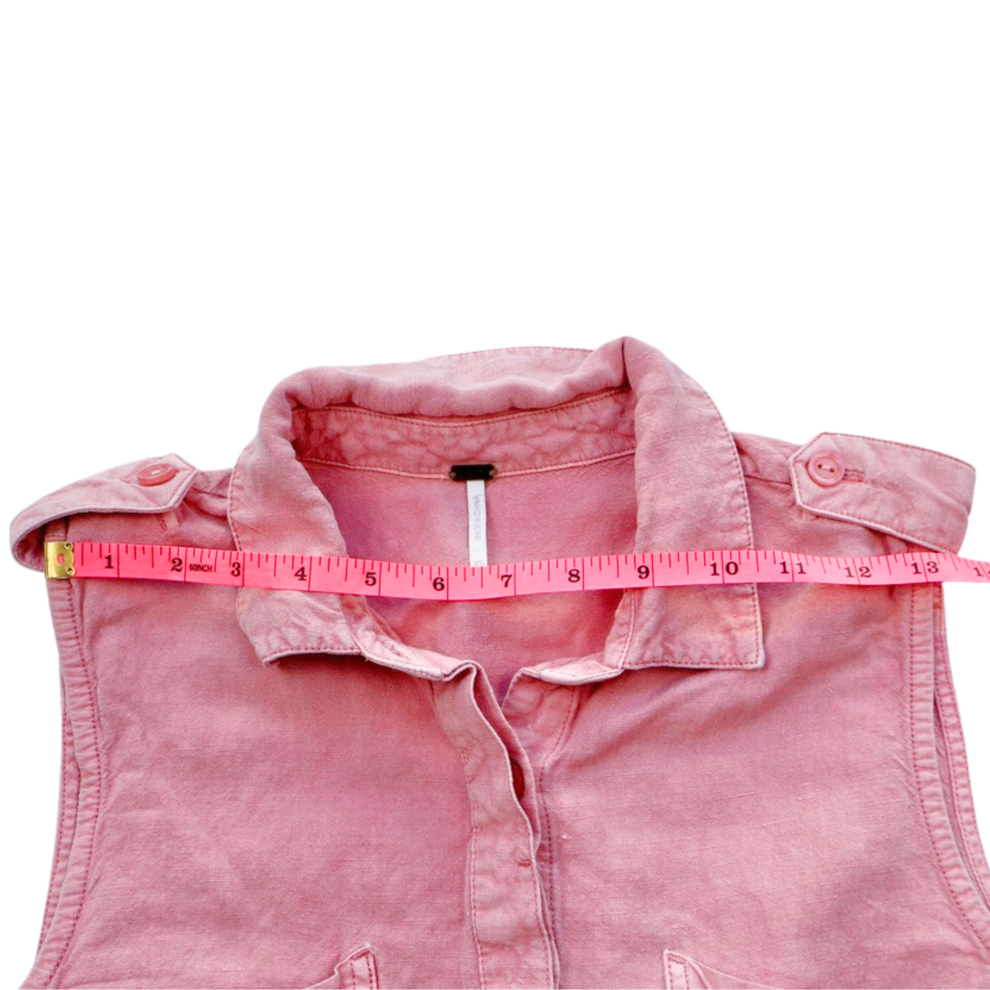 Young Fabulous & Broke Pink Utility Romper Size Small Sleeveless Button Front