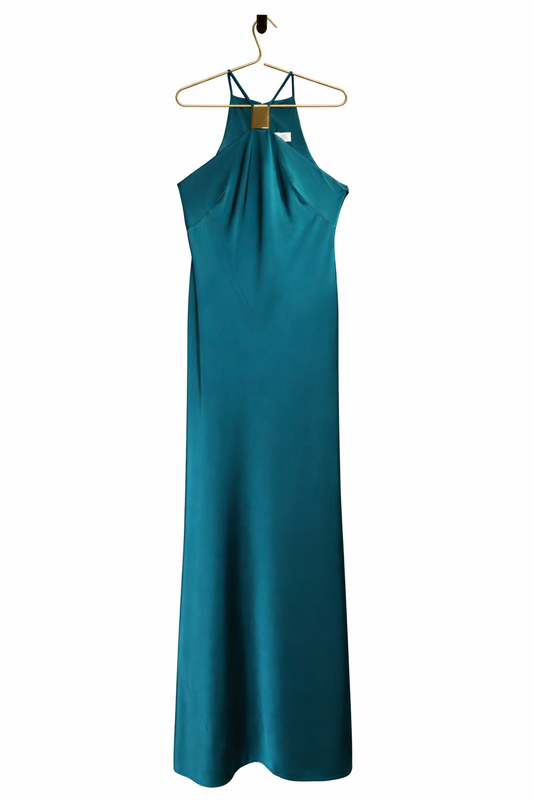Adrianna Papell Formal Halter Gown – Teal | Size 6