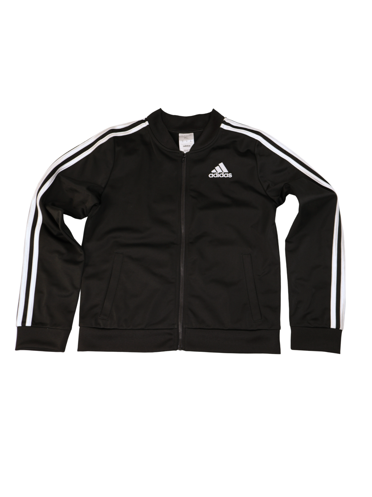 Adidas Black 3 Stripe Track Jacket XL Full Zip Athletic Athleisure