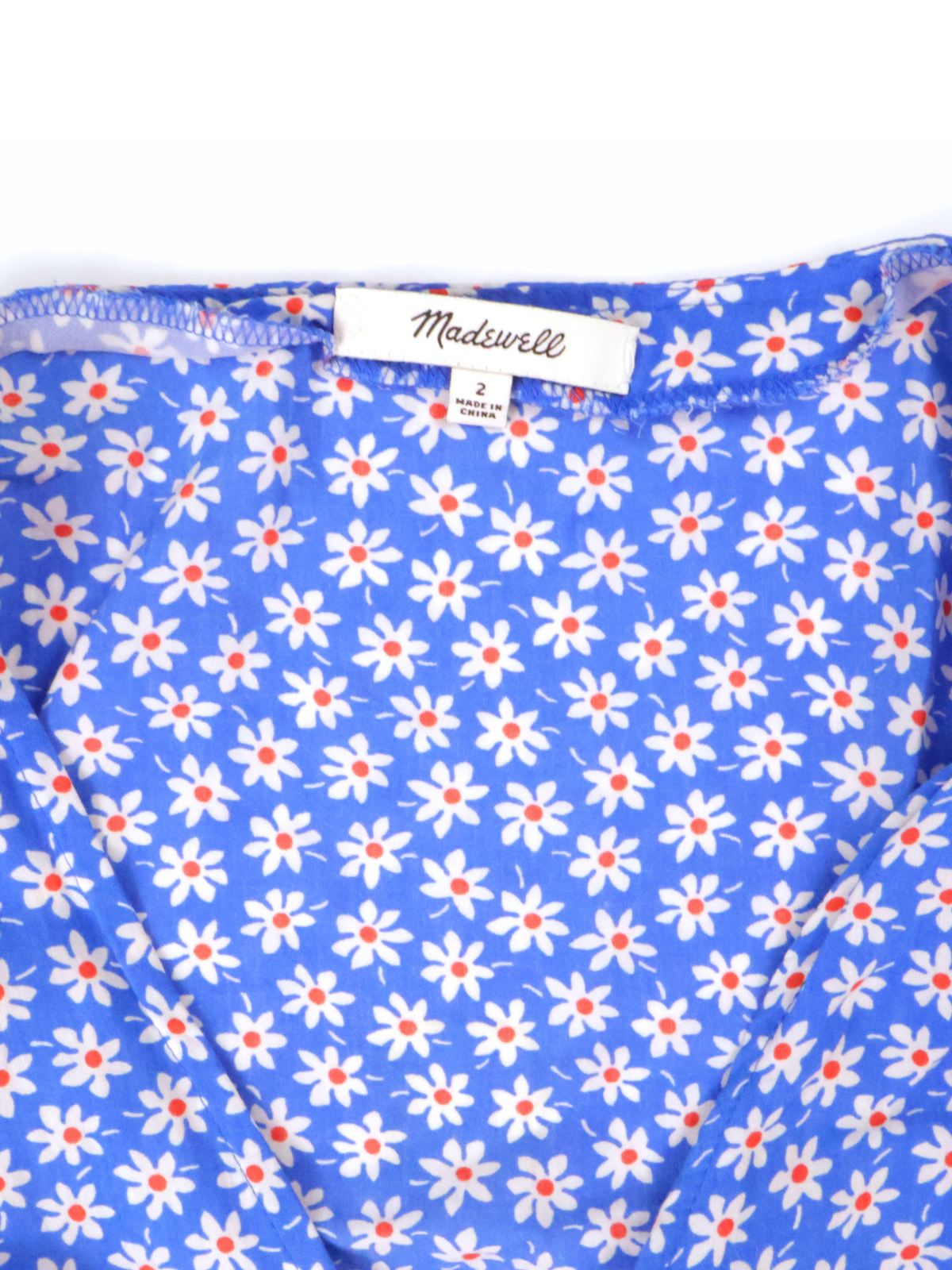 Madewell Blue Daisy Floral Tank Top | Tie Shoulder Peplum Blouse | Size 2