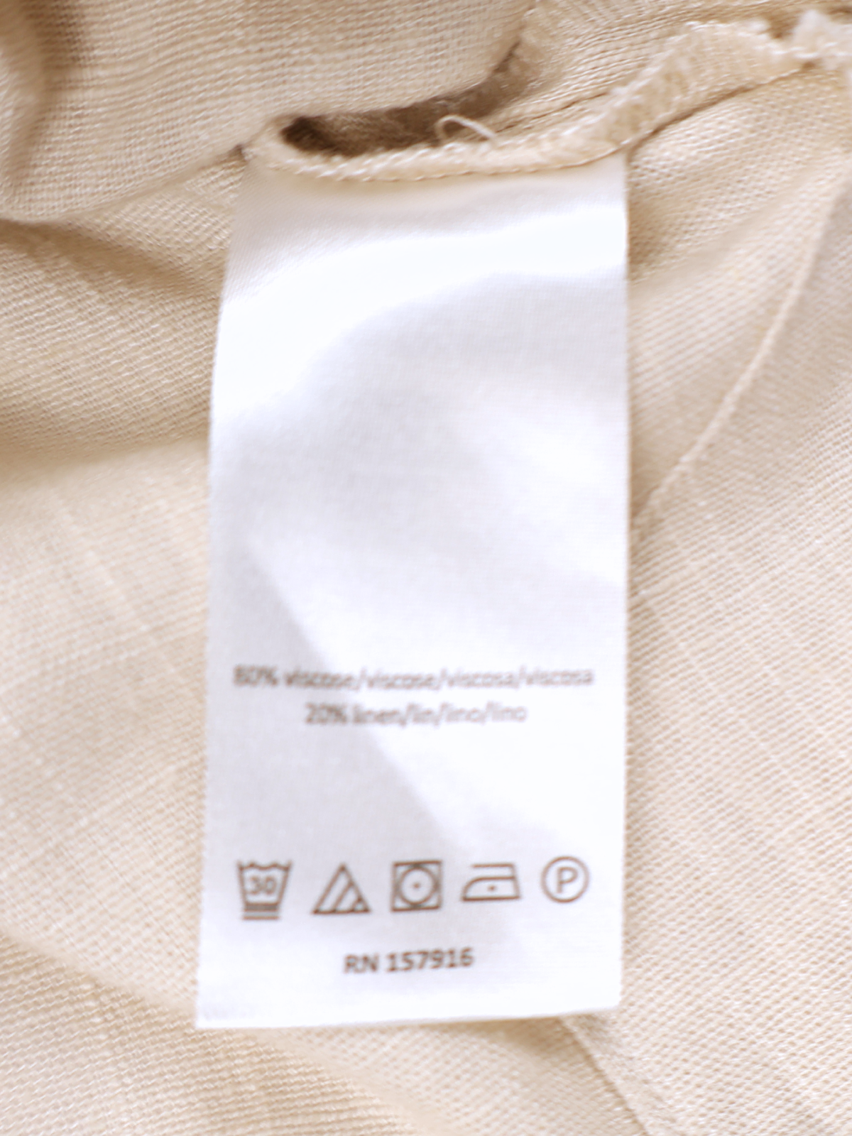 Halston Beige Utility Safari Top Size Small Linen Blend Gold Button Shirt
