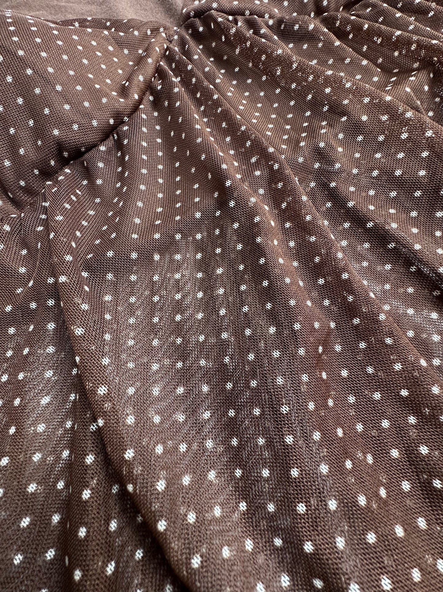 Good Days Project Brown Polka Dot Sheer Blouse – Size XL