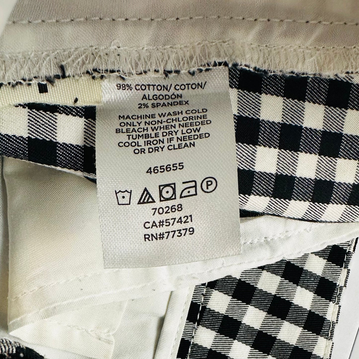 Ann Taylor Black & White Gingham Ankle Trousers – Size 0 – Tailored Check Pants