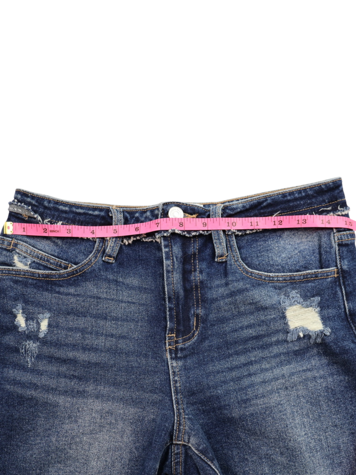 KanCan Distressed High Rise Denim Cutoff Shorts Dark Wash Size 7/27