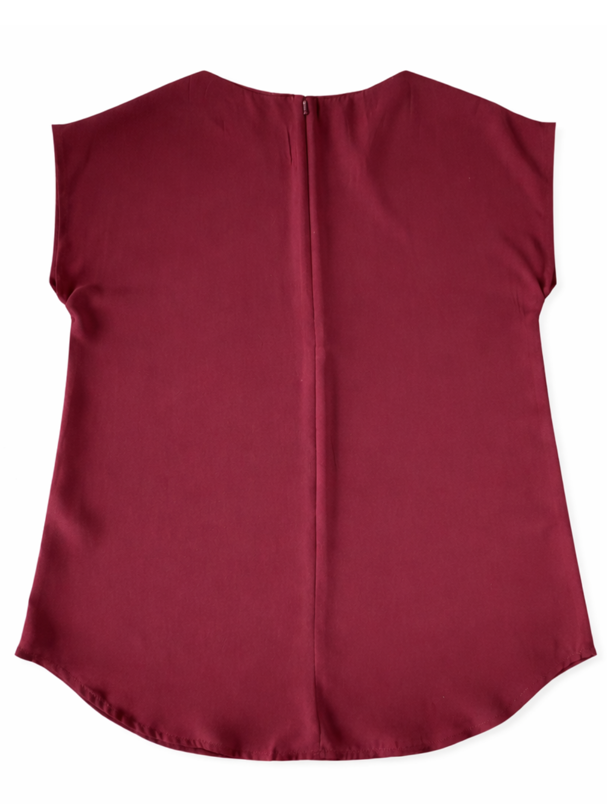 Banana Republic Burgundy Satin Short Sleeve Blouse Work Top Size Small