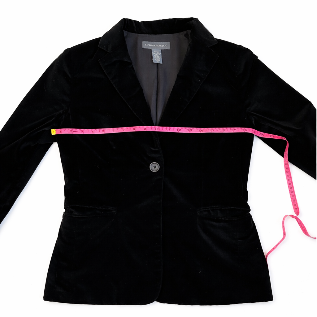 Banana Republic Black Velvet Blazer – Tailored Luxe Classic | Size 10