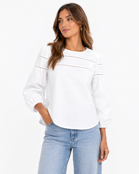 Lauren Ralph Lauren White Long Sleeve Blouse Size Medium