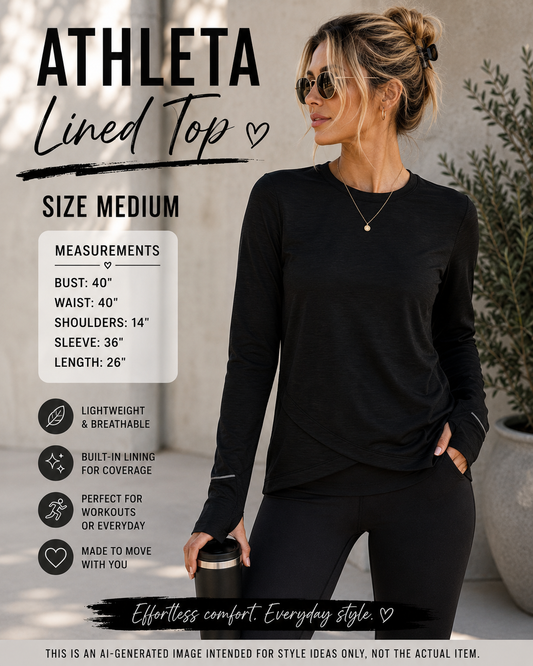 Athleta Black Long Sleeve Running Top Medium Thumbholes Zip Pocket Activewear