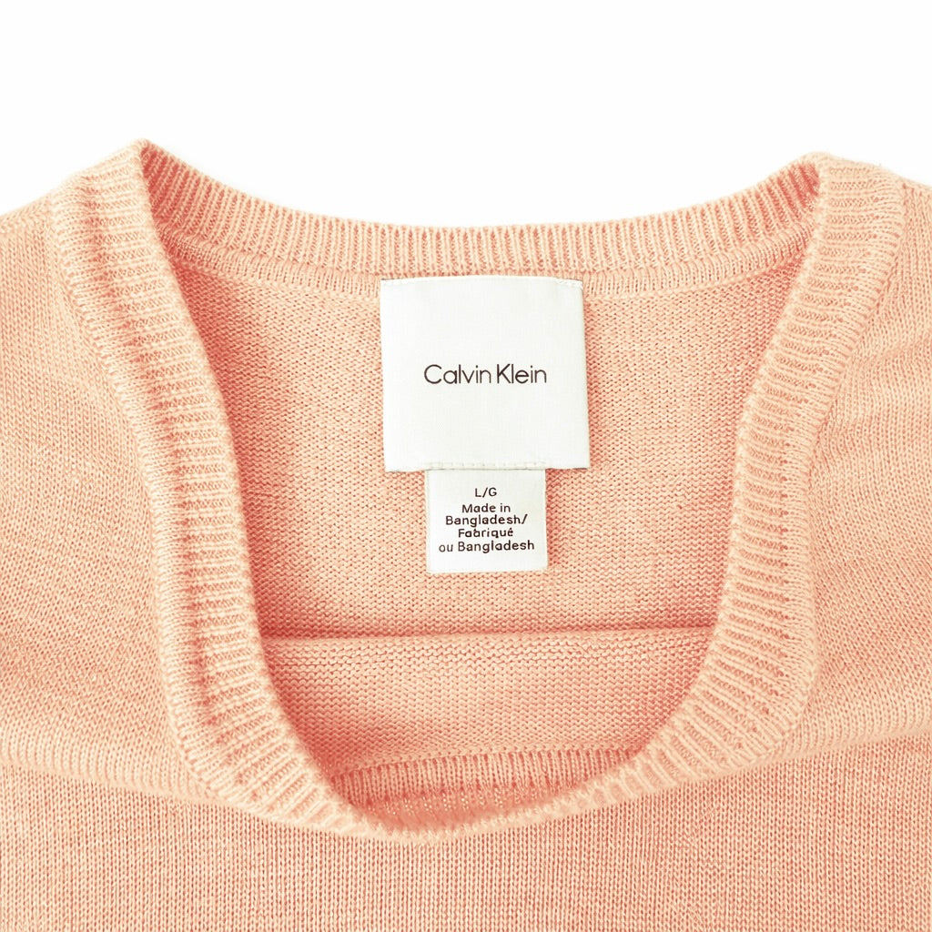 Calvin Klein Peach Short Sleeve Knit Top – Size Large