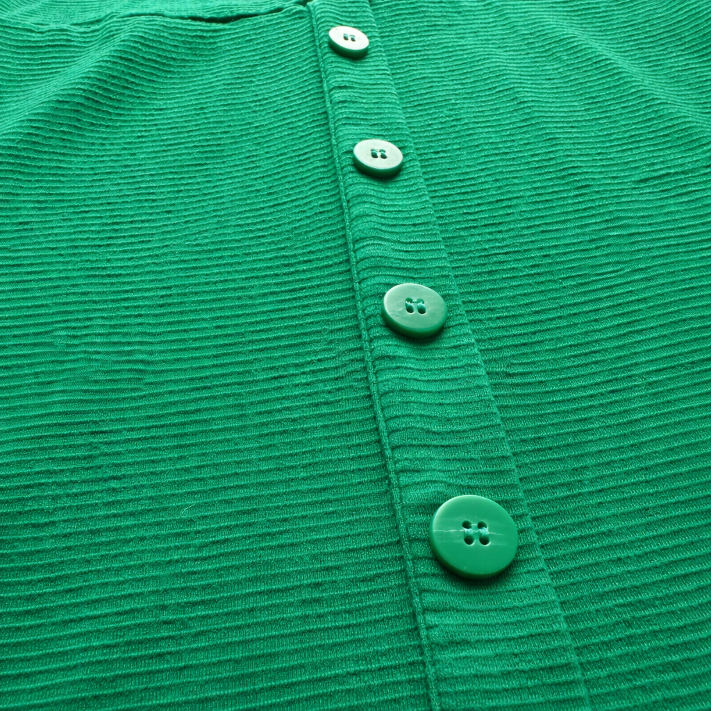 Liz Claiborne Green Button-Front Midi Dress – Size Medium