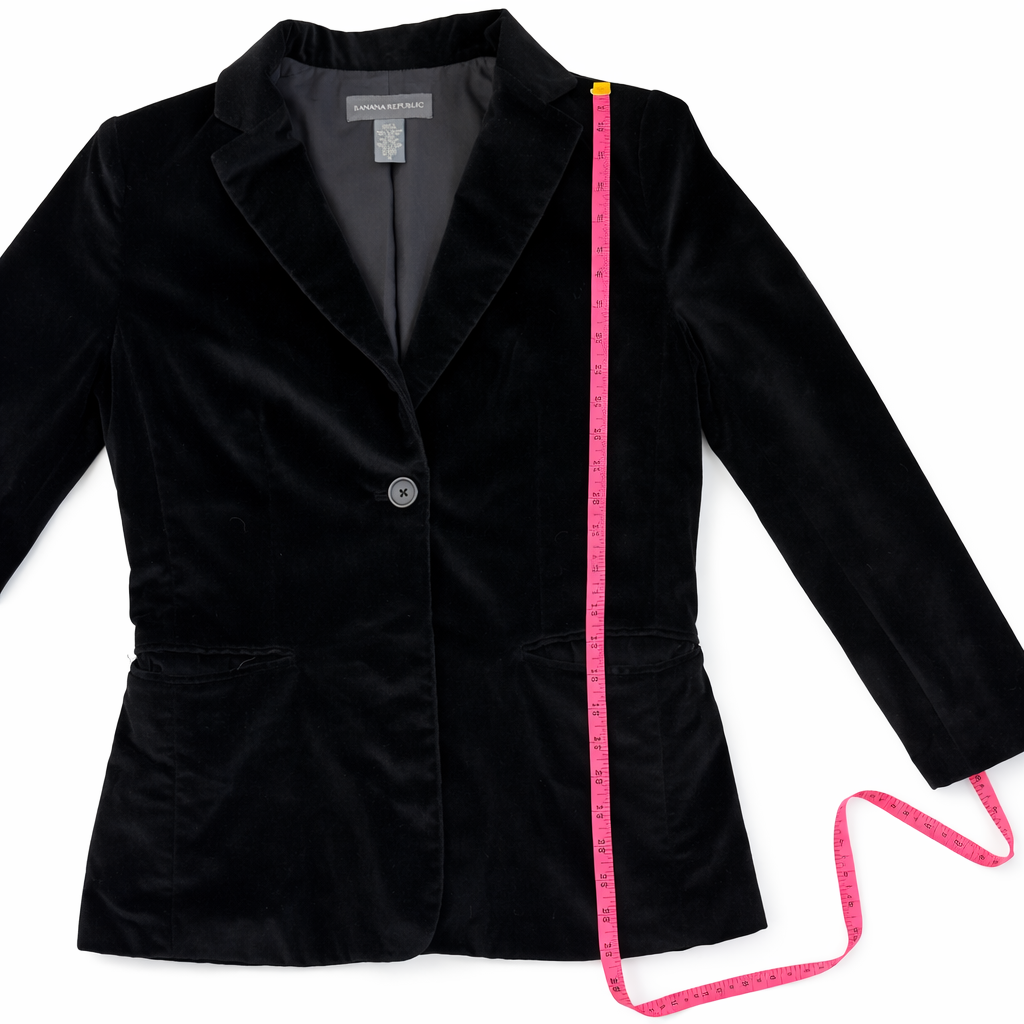 Banana Republic Black Velvet Blazer – Tailored Luxe Classic | Size 10