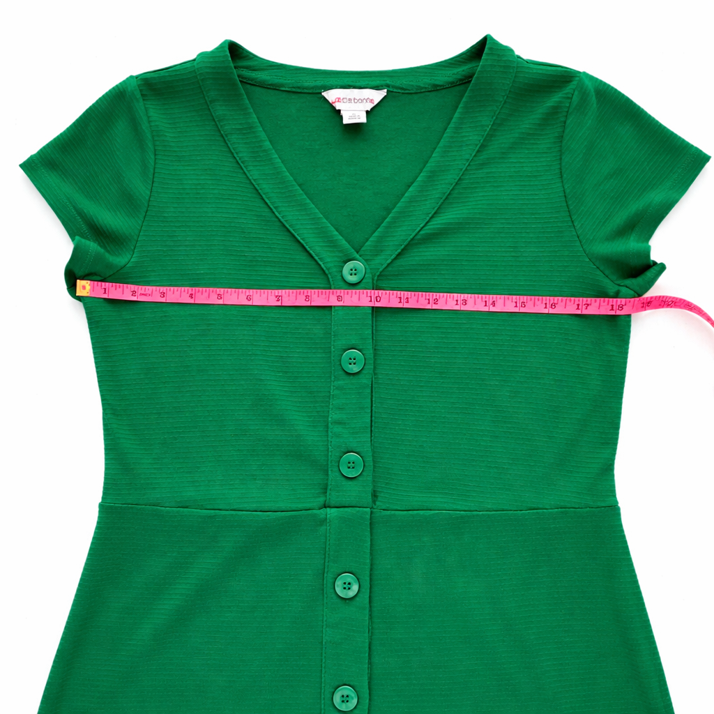 Liz Claiborne Green Button-Front Midi Dress – Size Medium