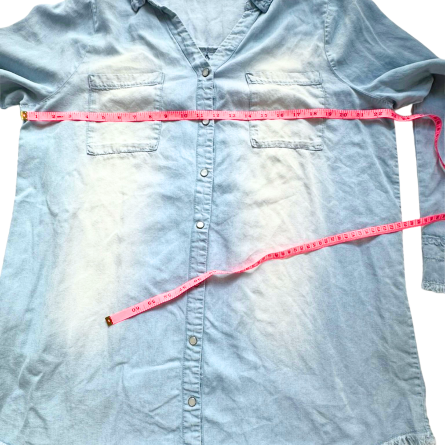 Zenana Soft Denim High-Low Shirt Dress – Size XL